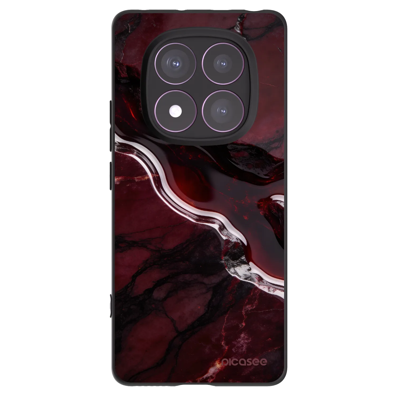 Picasee crna silikonska maskica za Xiaomi Redmi Note 14 Pro 4G - Cherry stone