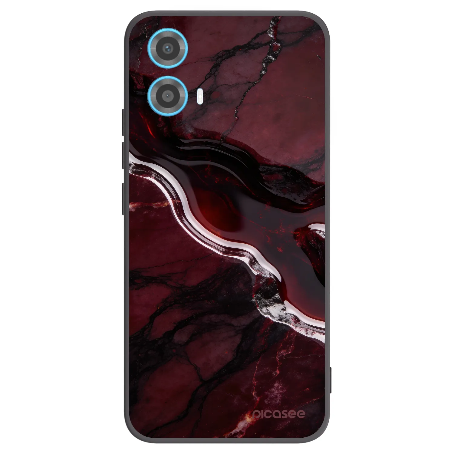 Picasee crna silikonska maskica za Motorola Moto G34 5G - Cherry stone
