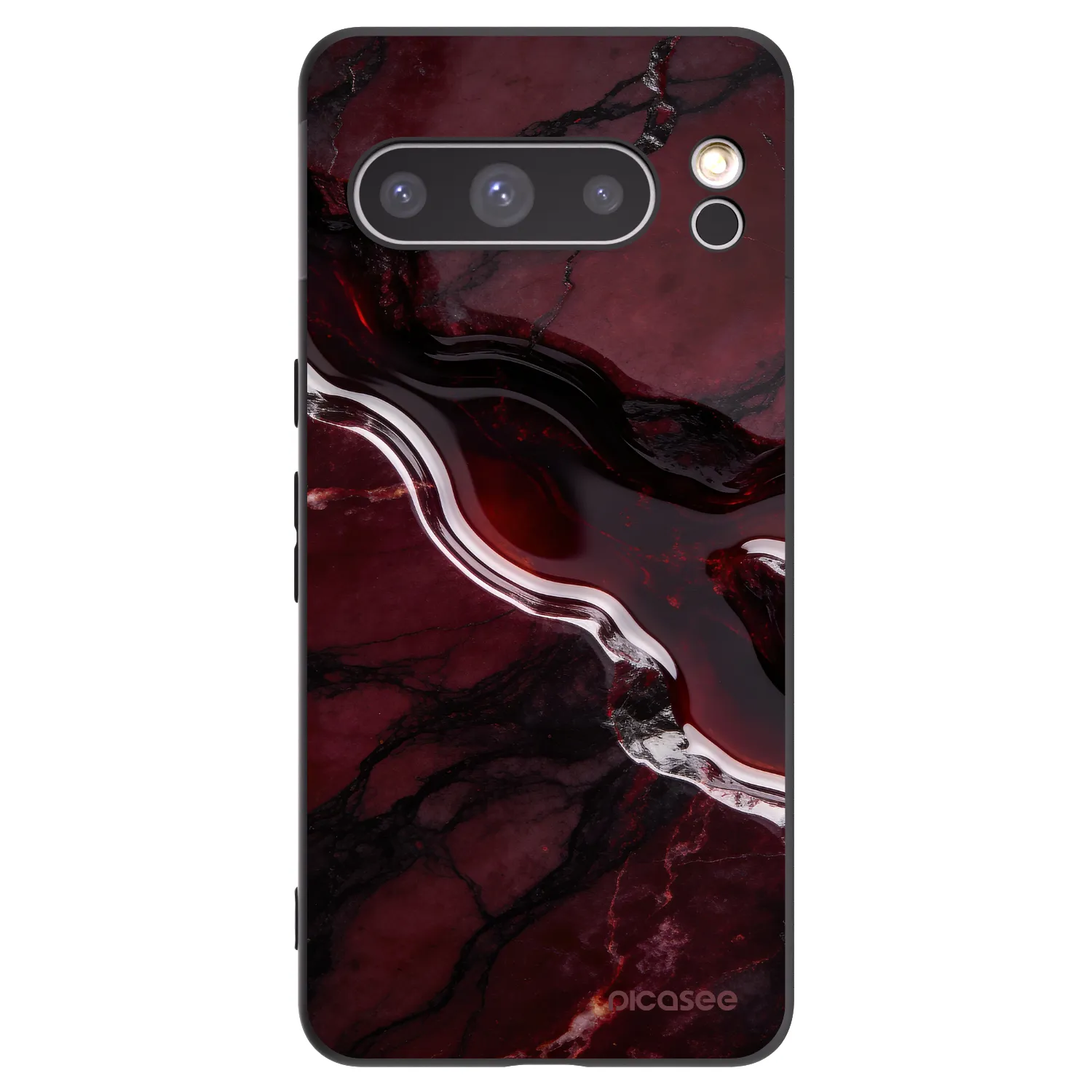 Picasee crna silikonska maskica za Google Pixel 8 Pro - Cherry stone
