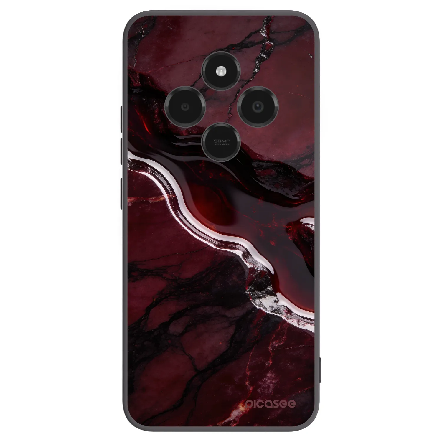 Picasee crna silikonska maskica za Xiaomi Poco C75 - Cherry stone