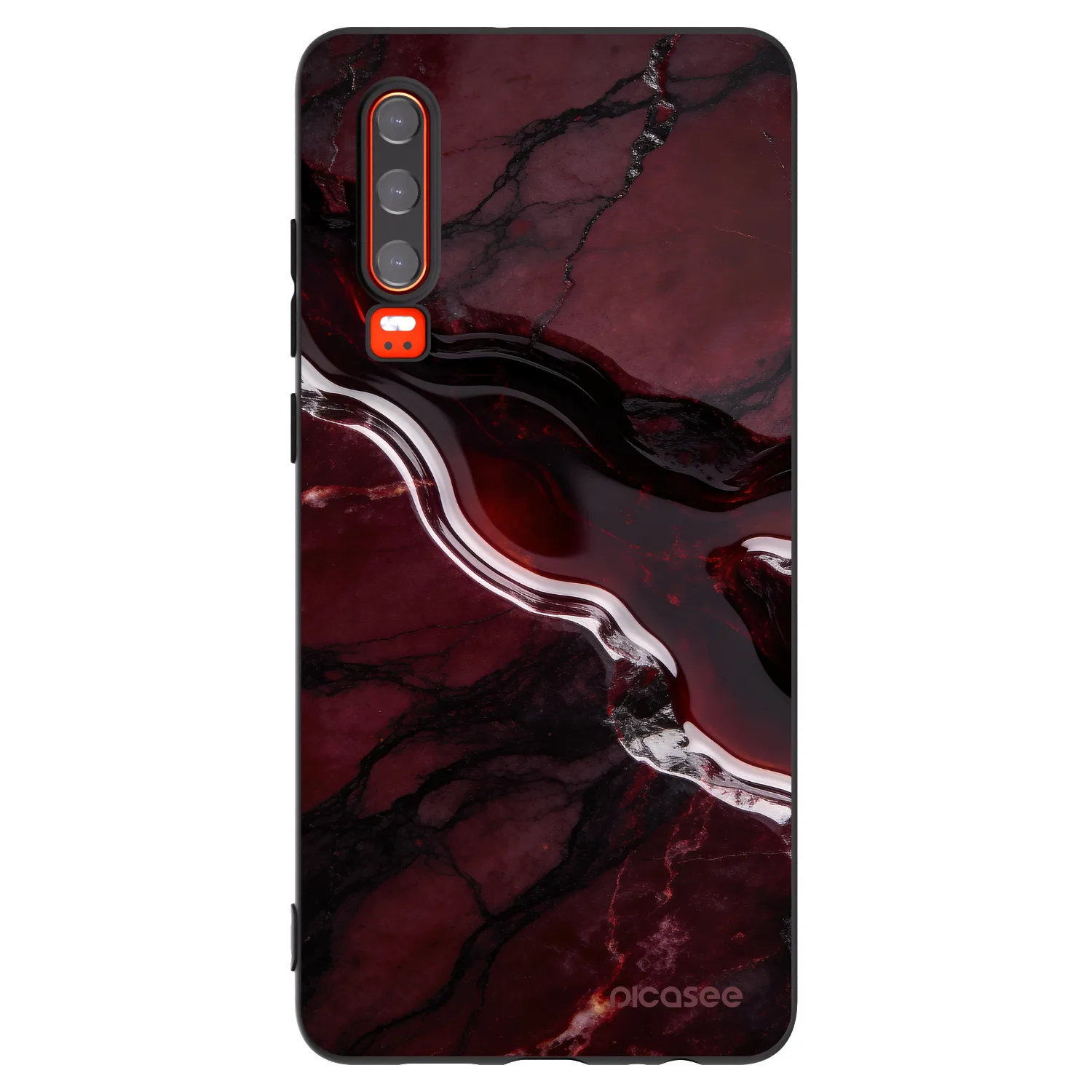 Picasee crna silikonska maskica za Huawei P30 - Cherry stone