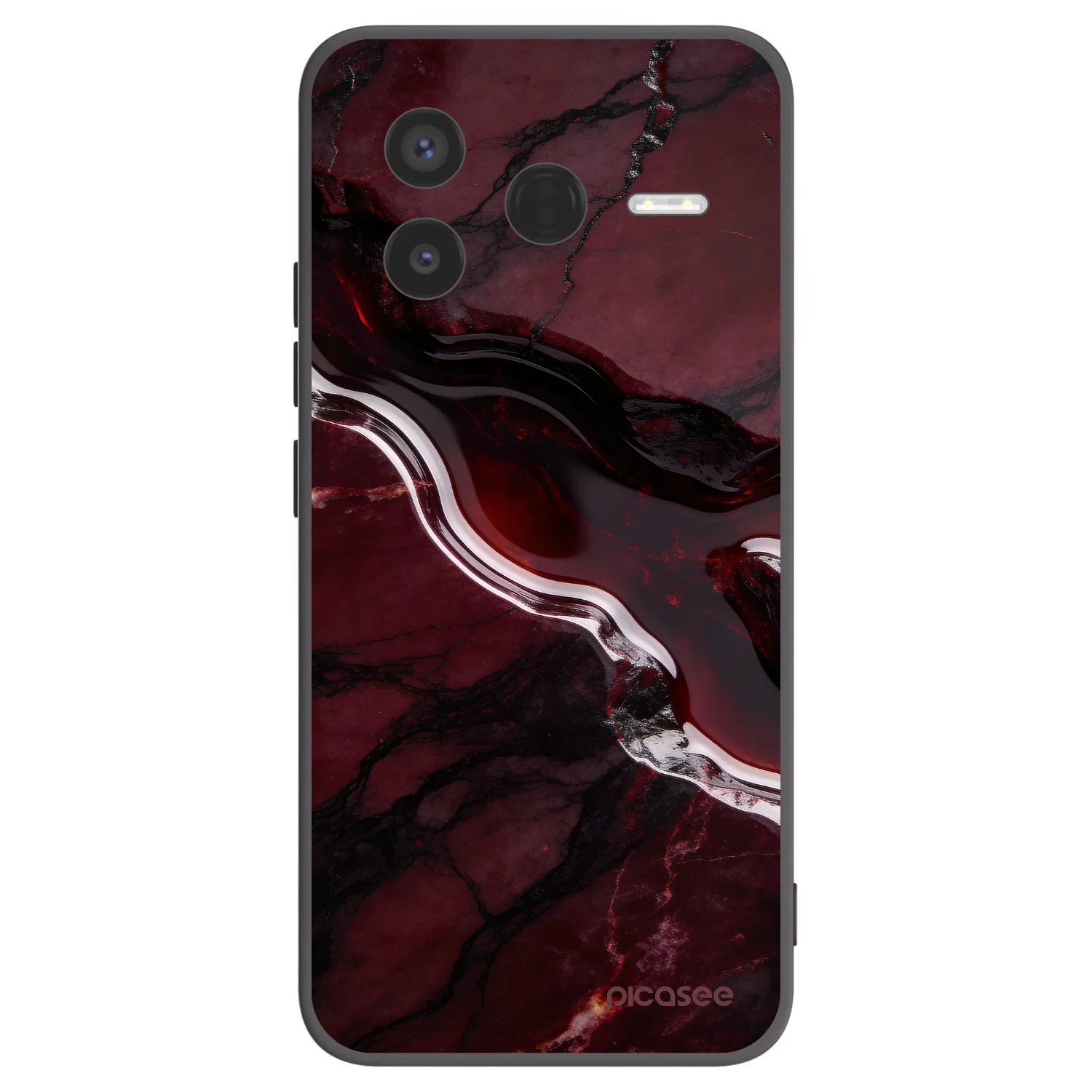 Picasee crna silikonska maskica za Xiaomi Poco F7 Pro 5G - Cherry stone