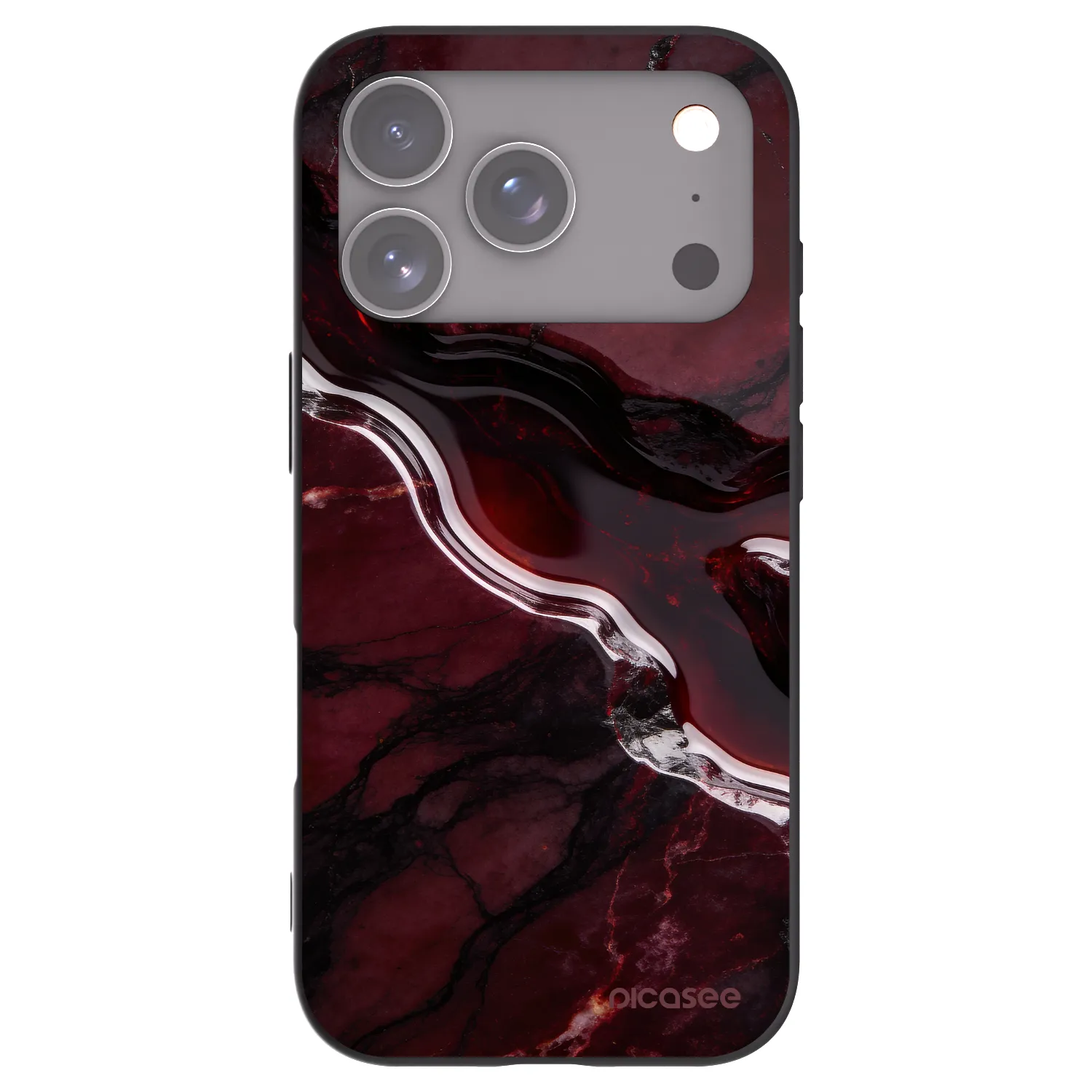 Picasee crna silikonska maskica za Apple iPhone 17 Pro - Cherry stone