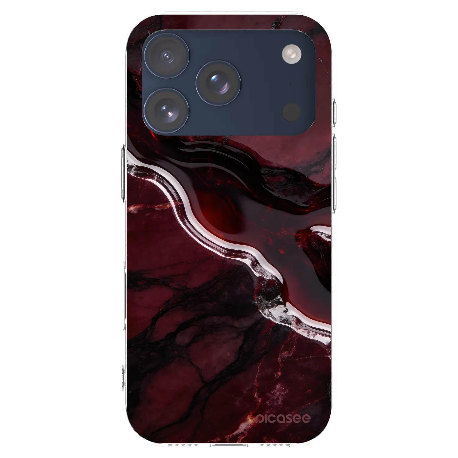 Picasee silikonska prozirna maskica za Apple iPhone 17 Pro - Cherry stone