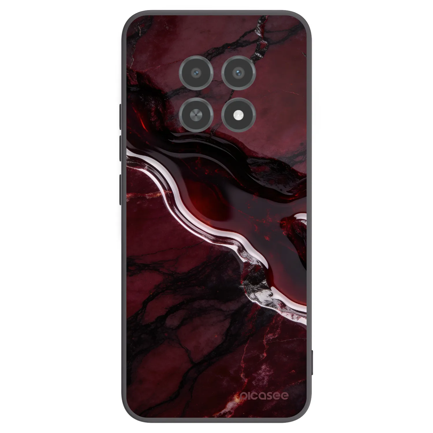 Picasee crna silikonska maskica za Realme 12X - Cherry stone