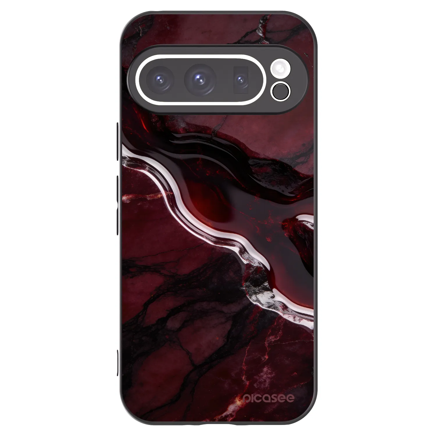 Picasee crna silikonska maskica za Google Pixel 9 Pro XL - Cherry stone