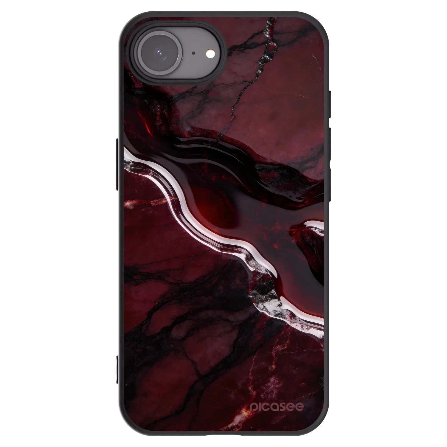 Picasee crna silikonska maskica za Apple iPhone 17e - Cherry stone