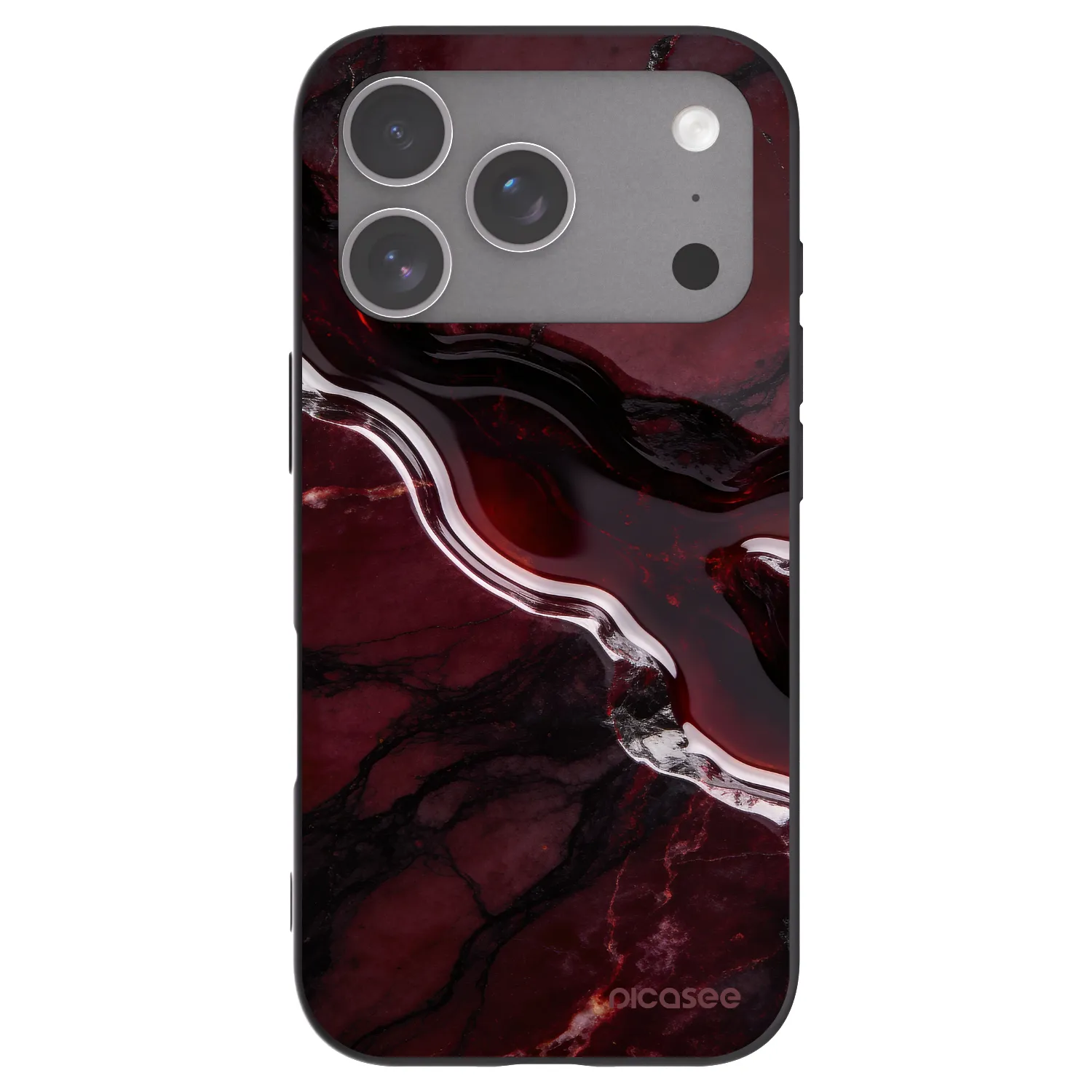 Picasee crna silikonska maskica za Apple iPhone 18 Pro - Cherry stone