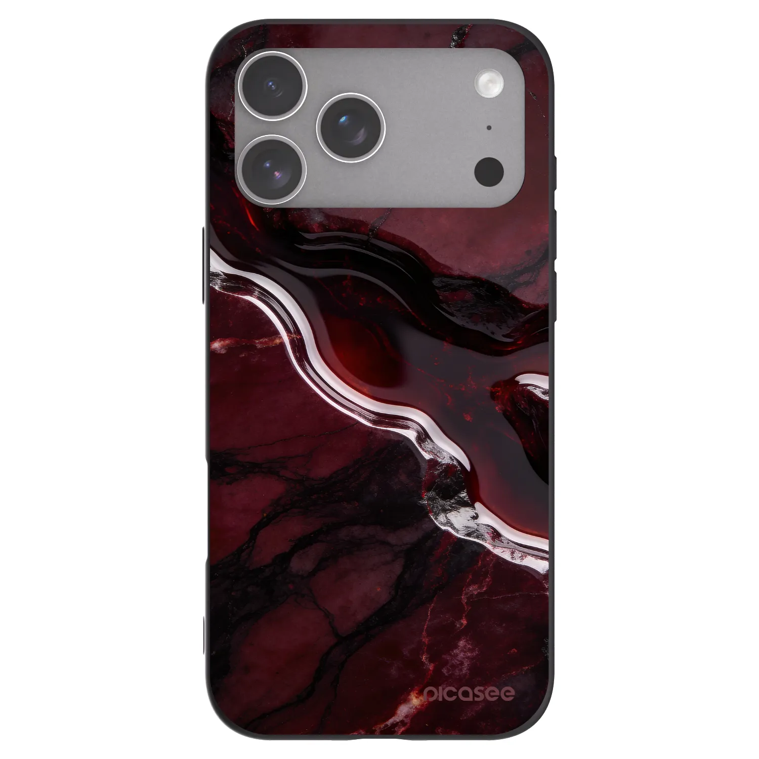 Picasee crna silikonska maskica za Apple iPhone 18 Pro Max - Cherry stone