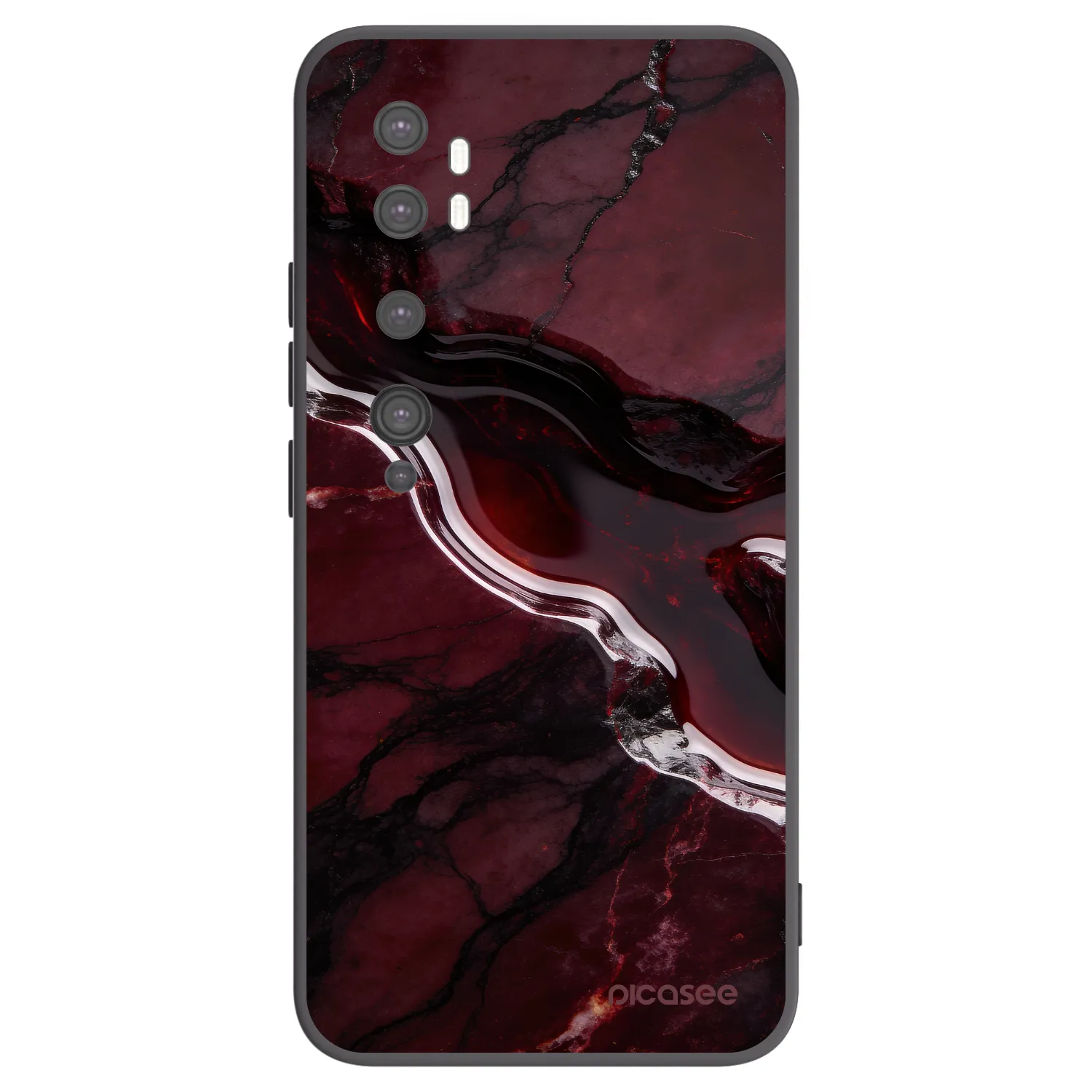 Picasee crna silikonska maskica za Xiaomi Mi Note 10 (Pro) - Cherry stone