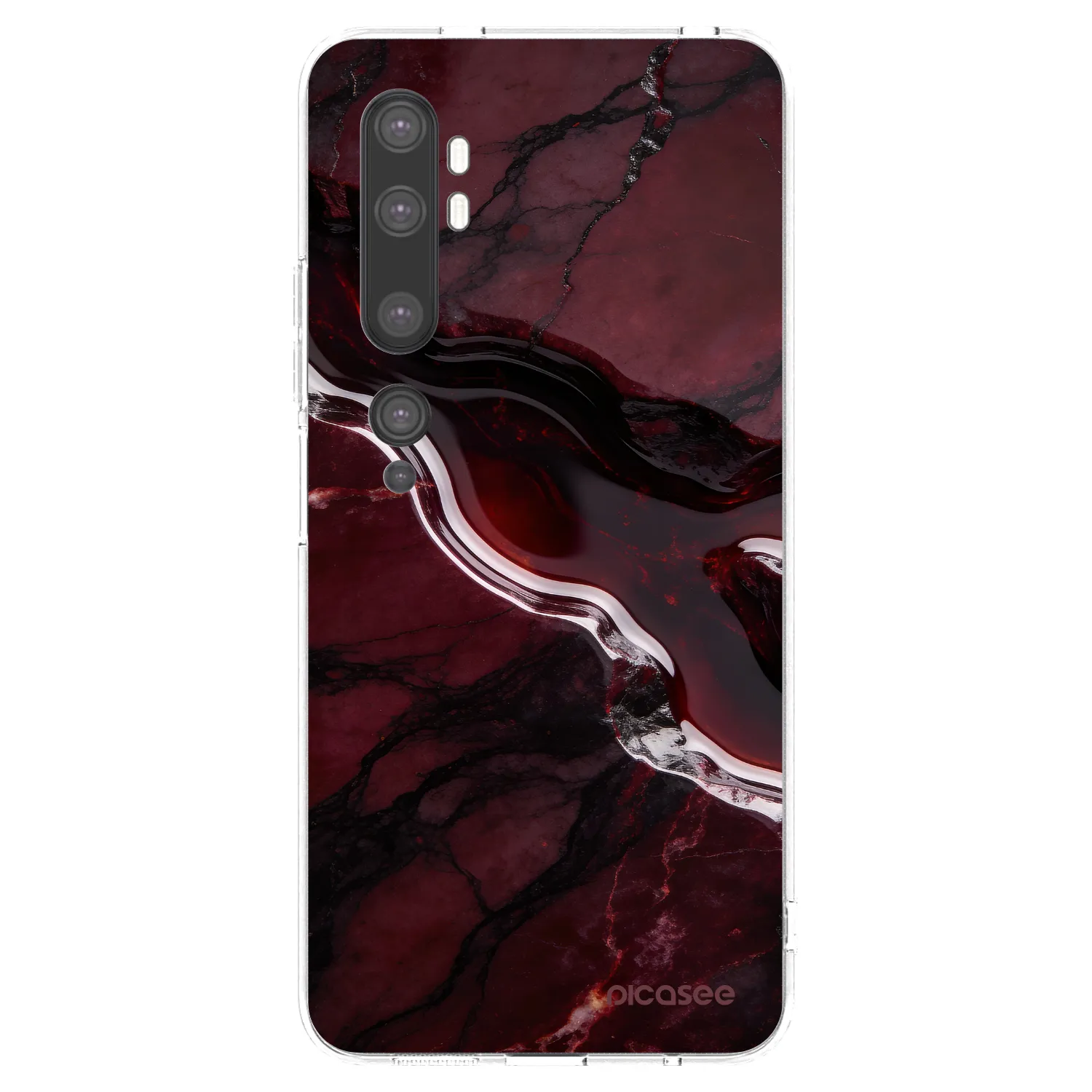 Picasee silikonska prozirna maskica za Xiaomi Mi Note 10 (Pro) - Cherry stone