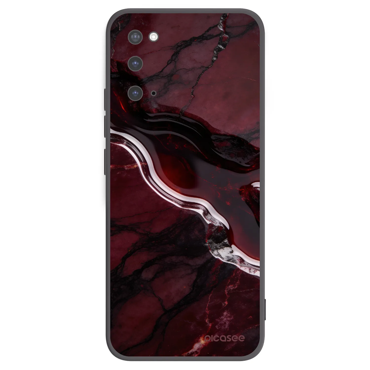 Picasee crna silikonska maskica za Samsung Galaxy S20 G980F - Cherry stone
