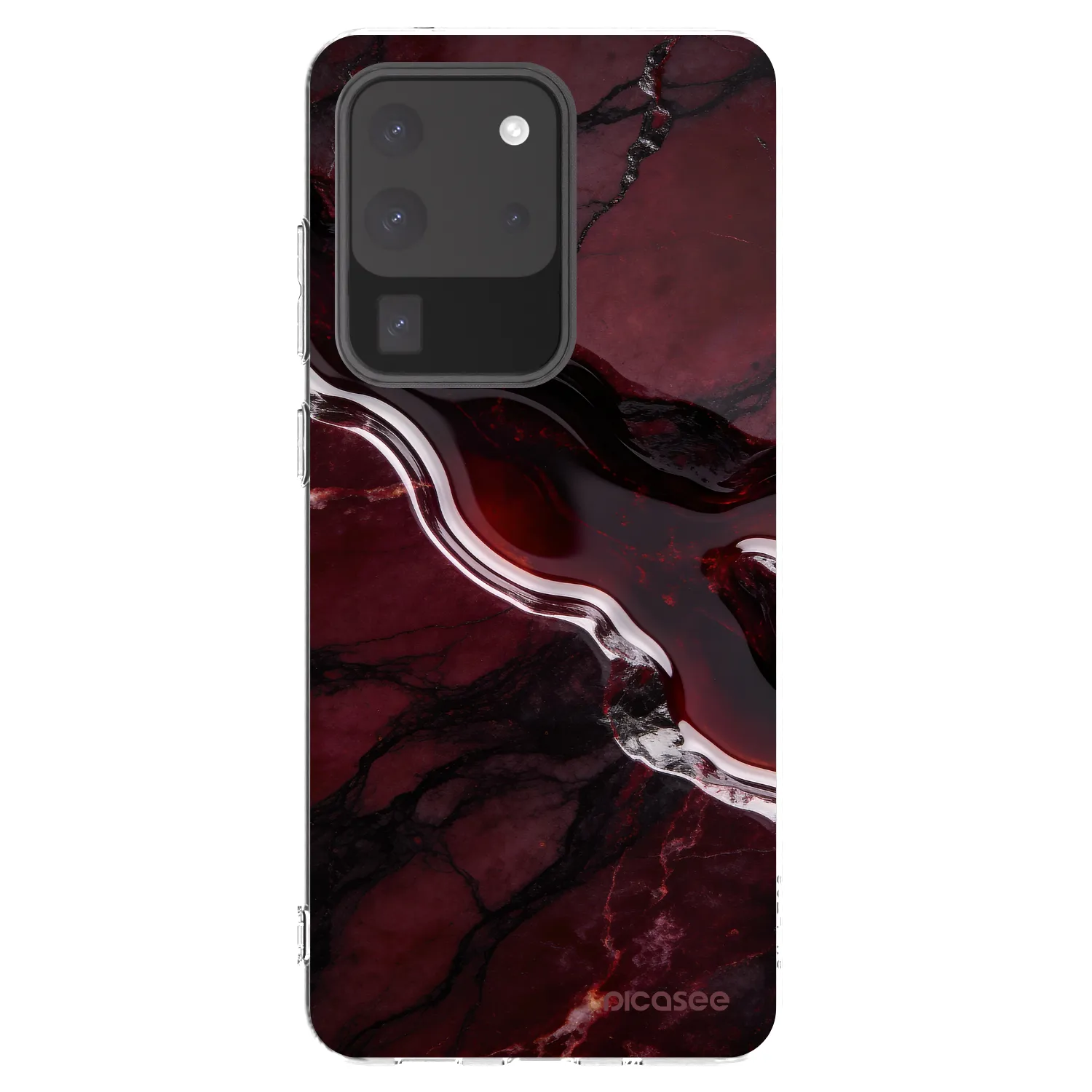 Picasee silikonska prozirna maskica za Samsung Galaxy S20 Ultra 5G G988F - Cherry stone