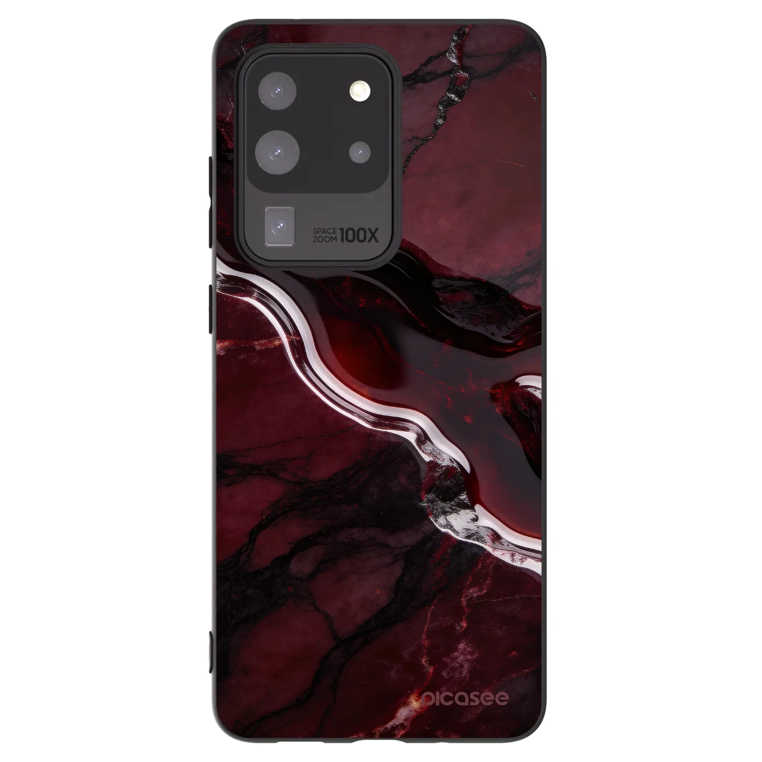 Picasee crna silikonska maskica za Samsung Galaxy S20 Ultra 5G G988F - Cherry stone