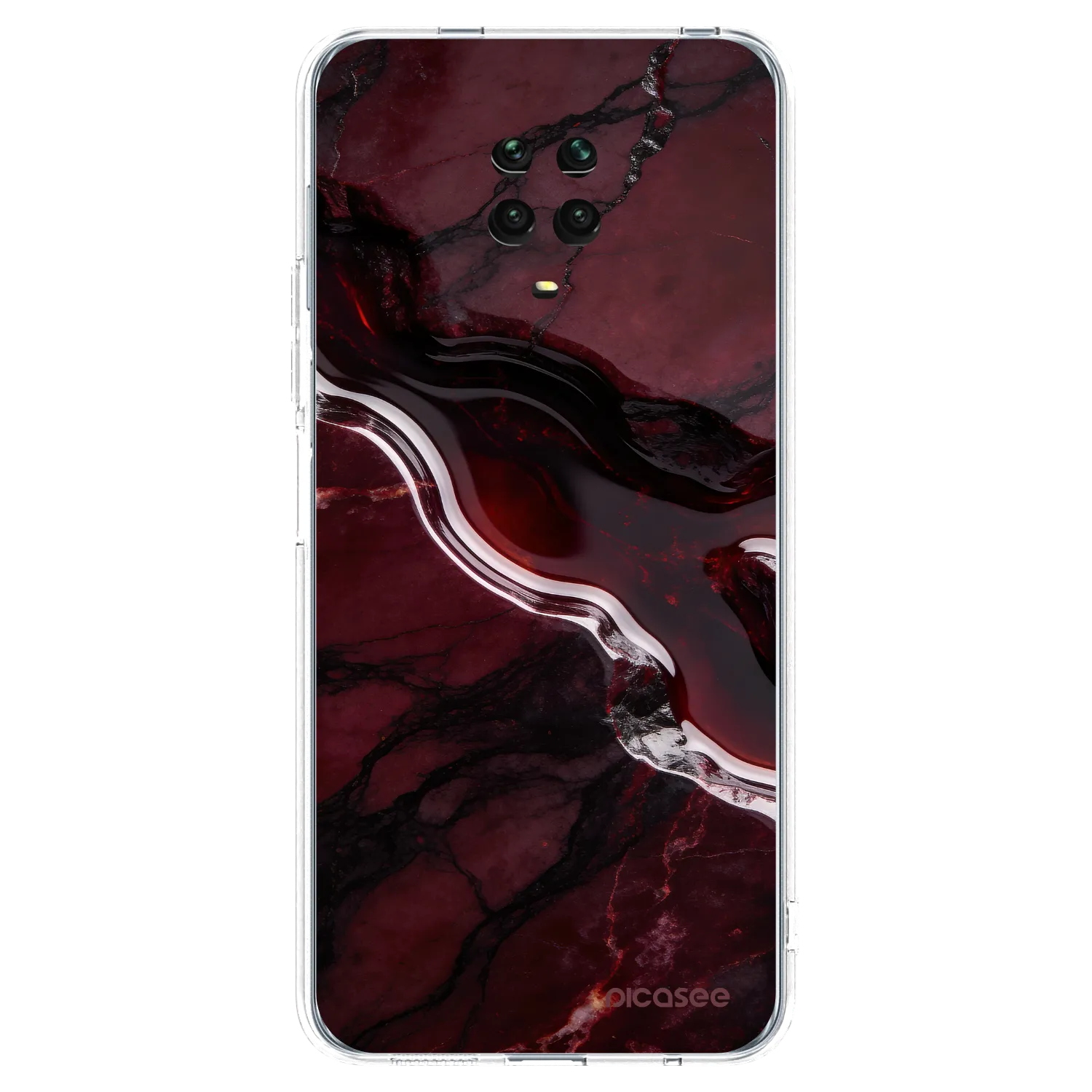 Picasee silikonska prozirna maskica za Xiaomi Redmi Note 9 Pro - Cherry stone