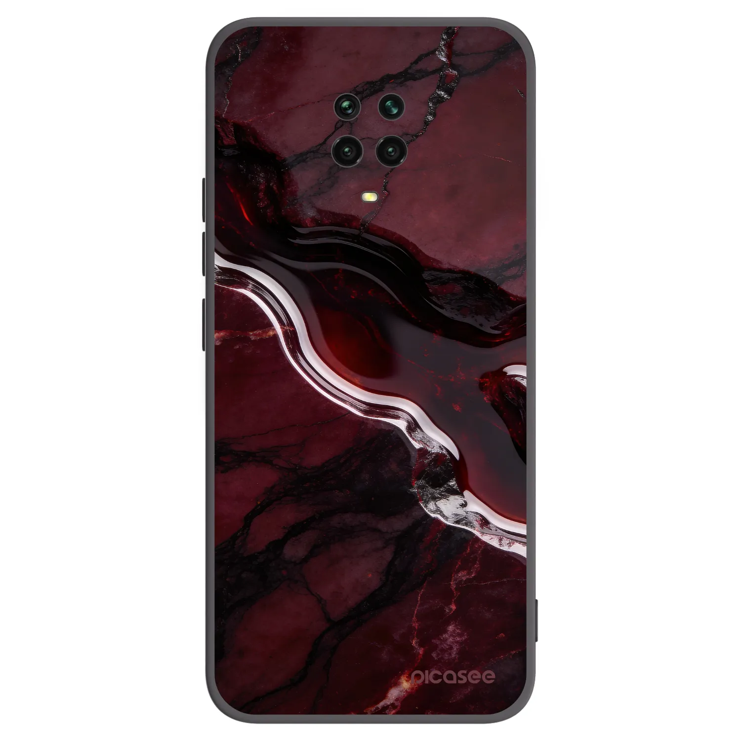 Picasee crna silikonska maskica za Xiaomi Redmi Note 9 Pro - Cherry stone