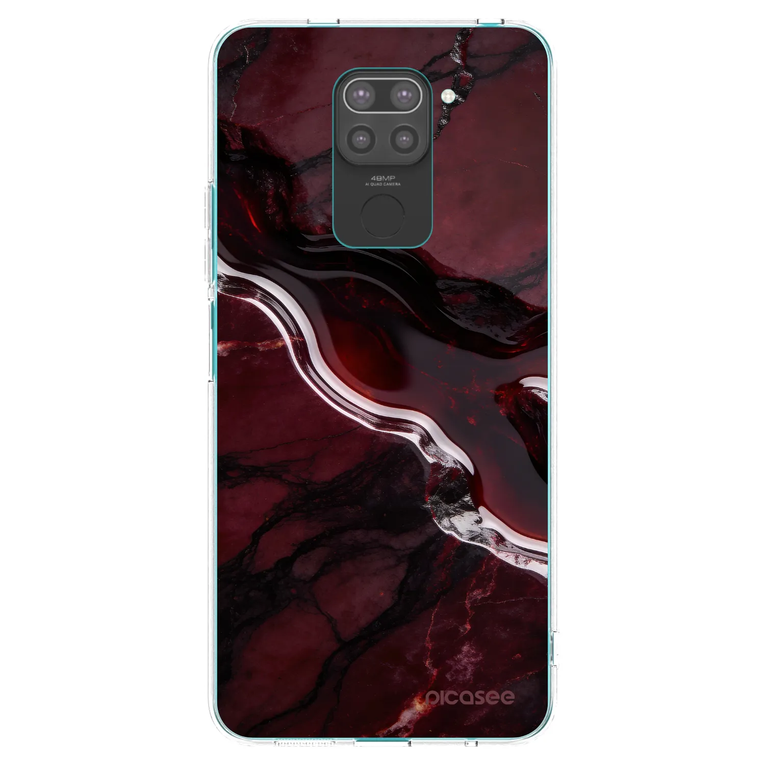 Picasee crna silikonska maskica za Xiaomi Redmi Note 9 - Cherry stone