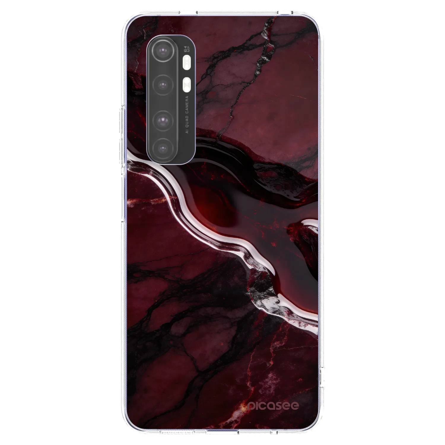 Picasee silikonska prozirna maskica za Xiaomi Mi Note 10 Lite - Cherry stone