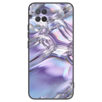 Picasee crna silikonska maskica za Realme 8 5G - Iridescent bubbles