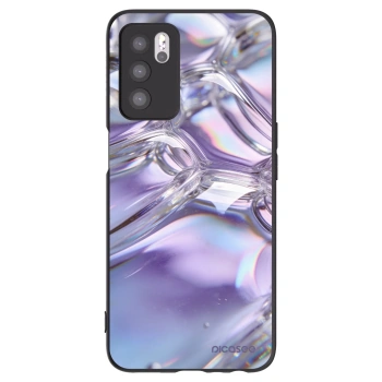 Picasee crna silikonska maskica za OPPO A16s - Iridescent bubbles