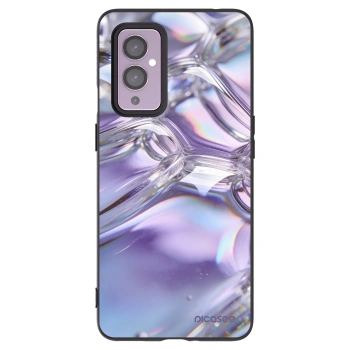Picasee crna silikonska maskica za OnePlus 9 - Iridescent bubbles