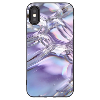Picasee crna silikonska maskica za Apple iPhone X/XS - Iridescent bubbles