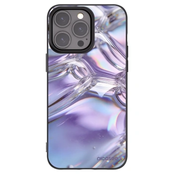 Picasee crna silikonska maskica za Apple iPhone 15 Pro Max - Iridescent bubbles