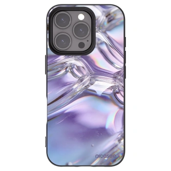 Picasee crna silikonska maskica za Apple iPhone 16 Pro - Iridescent bubbles