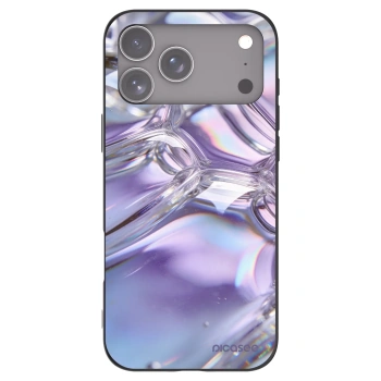 Picasee crna silikonska maskica za Apple iPhone 17 Pro Max - Iridescent bubbles