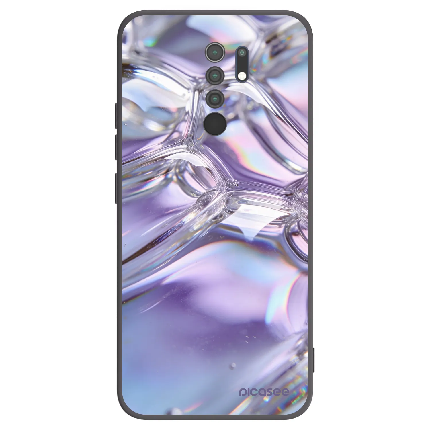 Picasee crna silikonska maskica za Xiaomi Redmi 9 - Iridescent bubbles