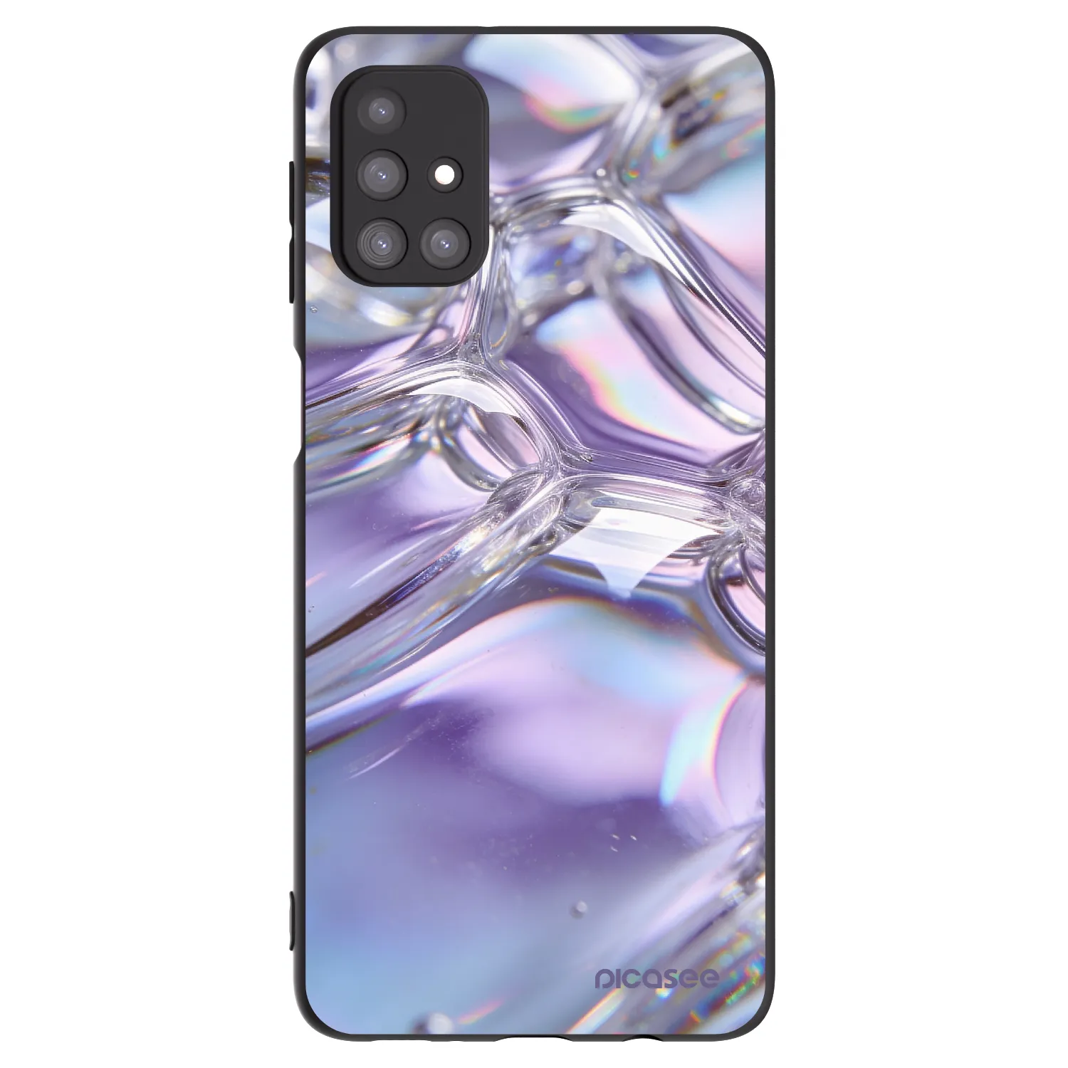 Picasee crna silikonska maskica za Samsung Galaxy M31s - Iridescent bubbles