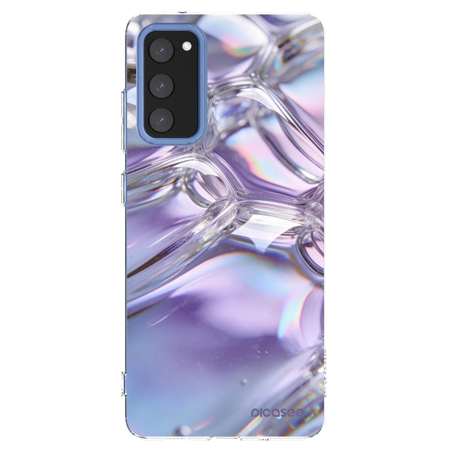 Picasee silikonska prozirna maskica za Samsung Galaxy S20 FE - Iridescent bubbles
