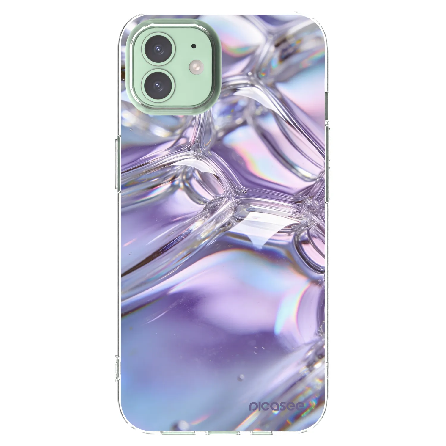Picasee silikonska prozirna maskica za Apple iPhone 12 - Iridescent bubbles
