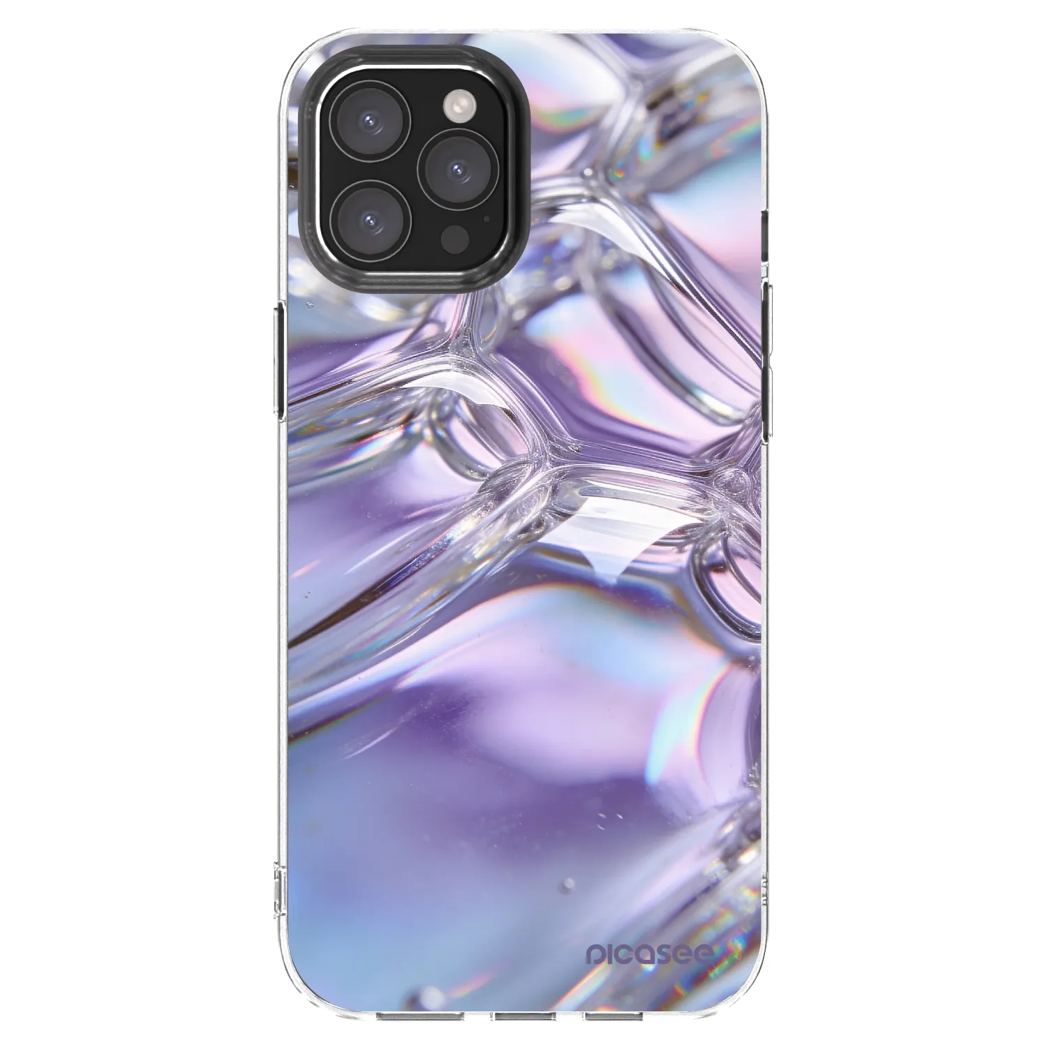 Picasee silikonska prozirna maskica za Apple iPhone 12 Pro Max - Iridescent bubbles