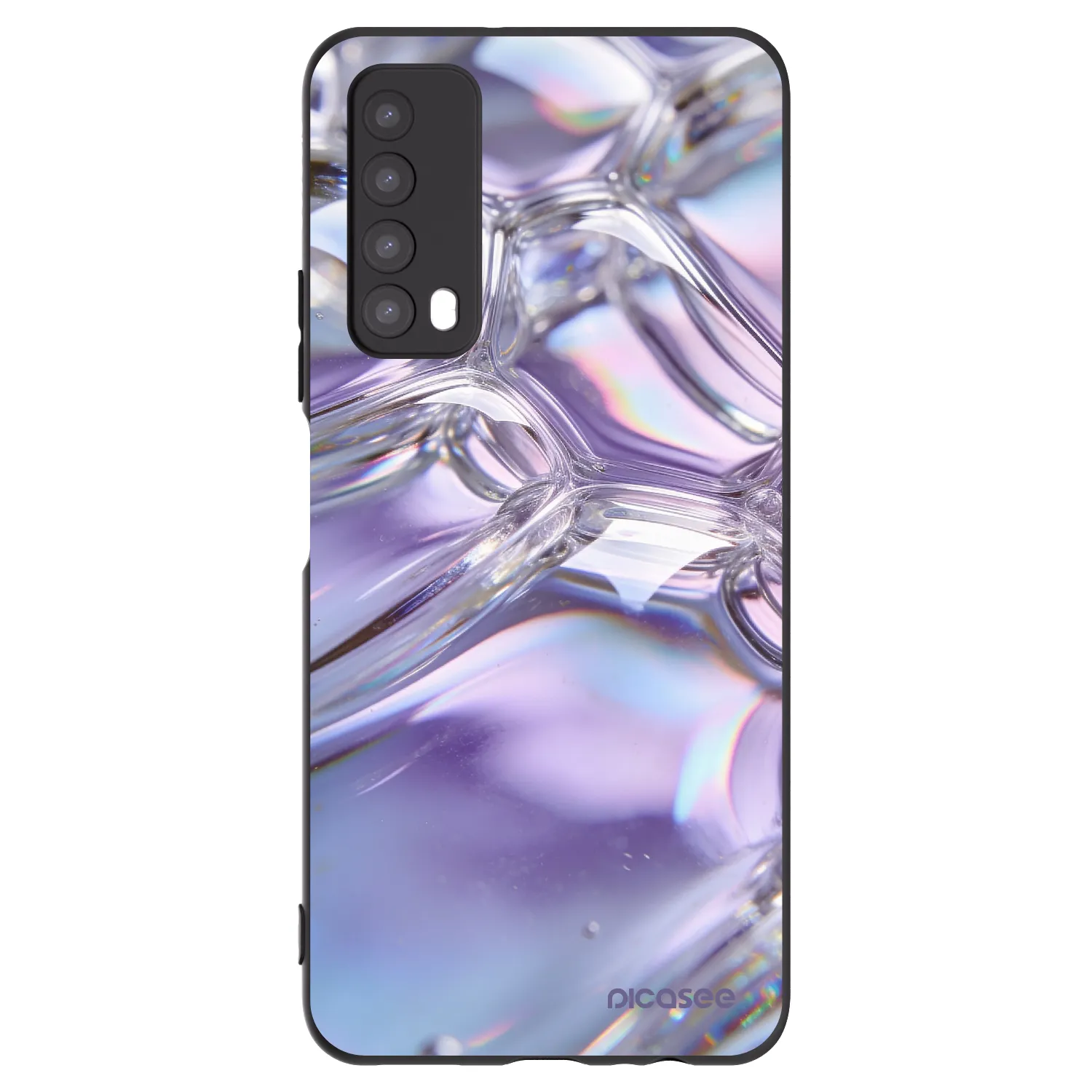 Picasee crna silikonska maskica za Huawei P Smart 2021 - Iridescent bubbles