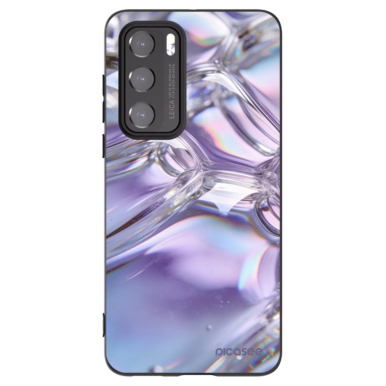 Picasee crna silikonska maskica za Huawei P40 - Iridescent bubbles
