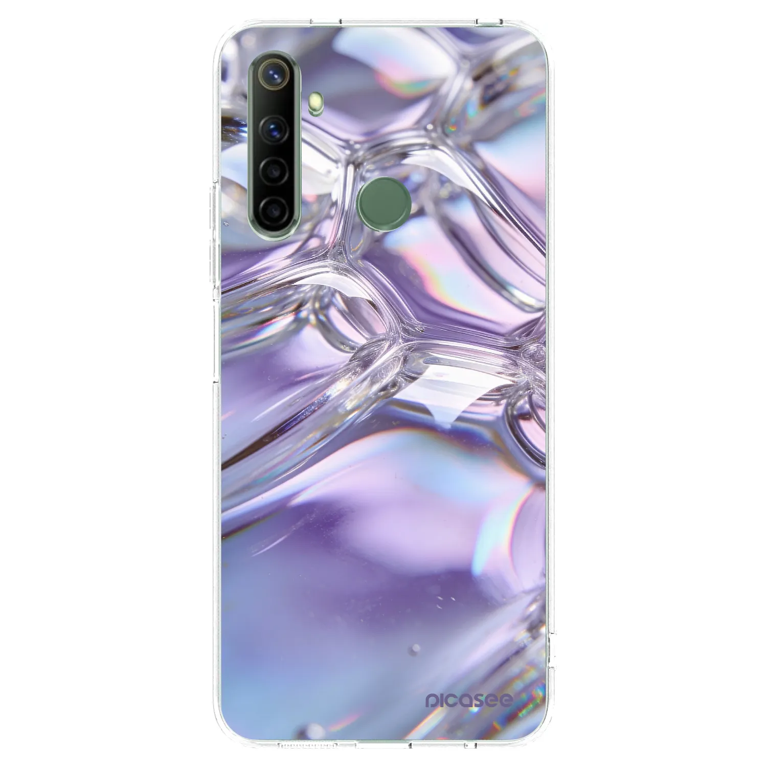Picasee silikonska prozirna maskica za Realme 6i - Iridescent bubbles