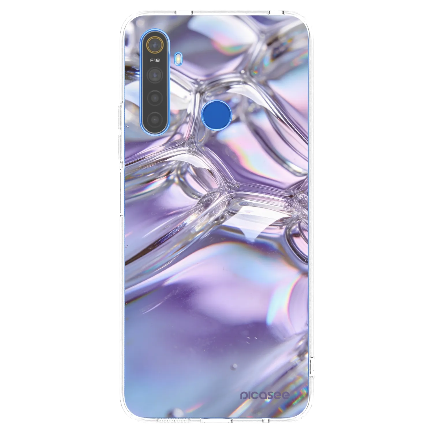Picasee silikonska prozirna maskica za Realme 5 - Iridescent bubbles