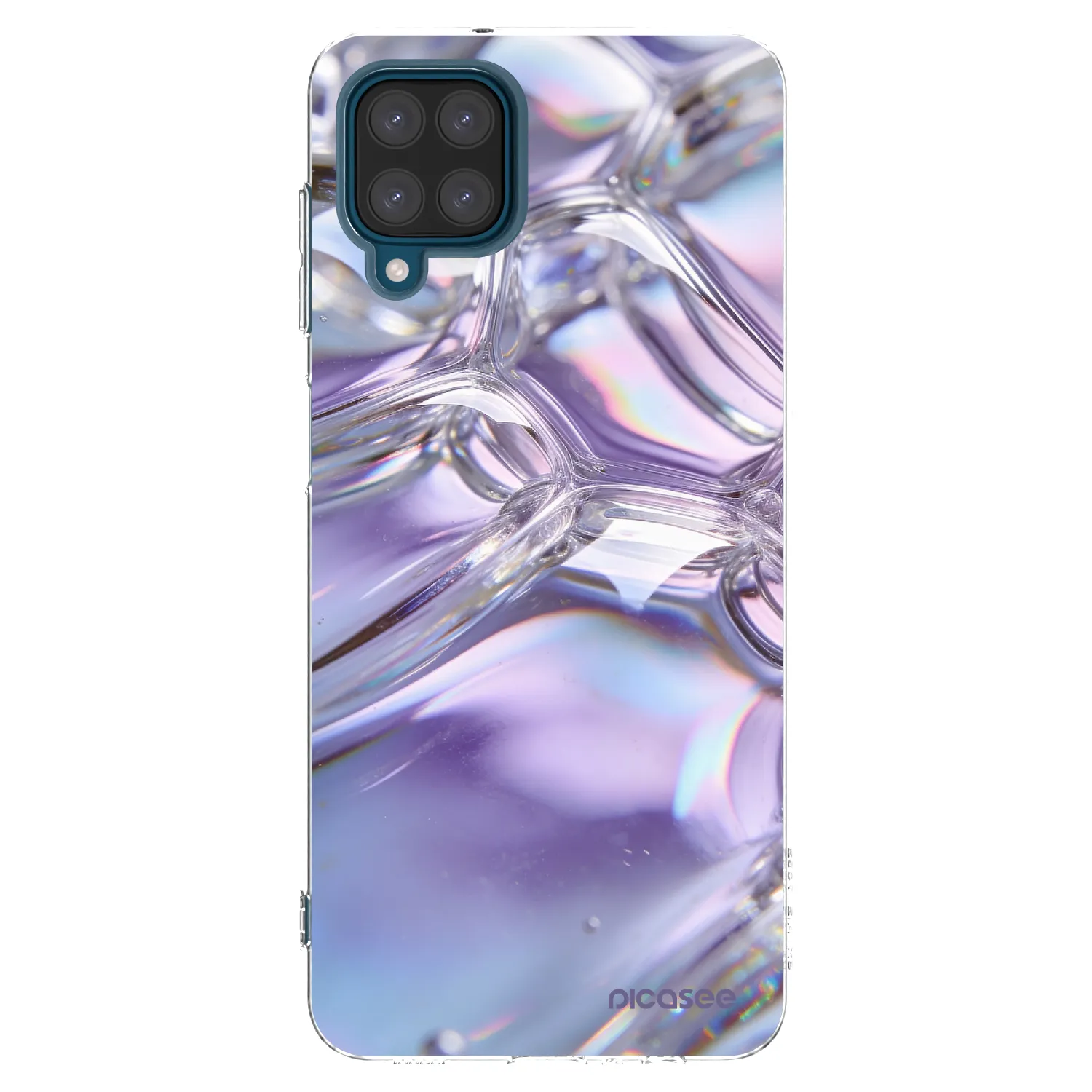 Picasee silikonska prozirna maskica za Samsung Galaxy A12 A125F - Iridescent bubbles