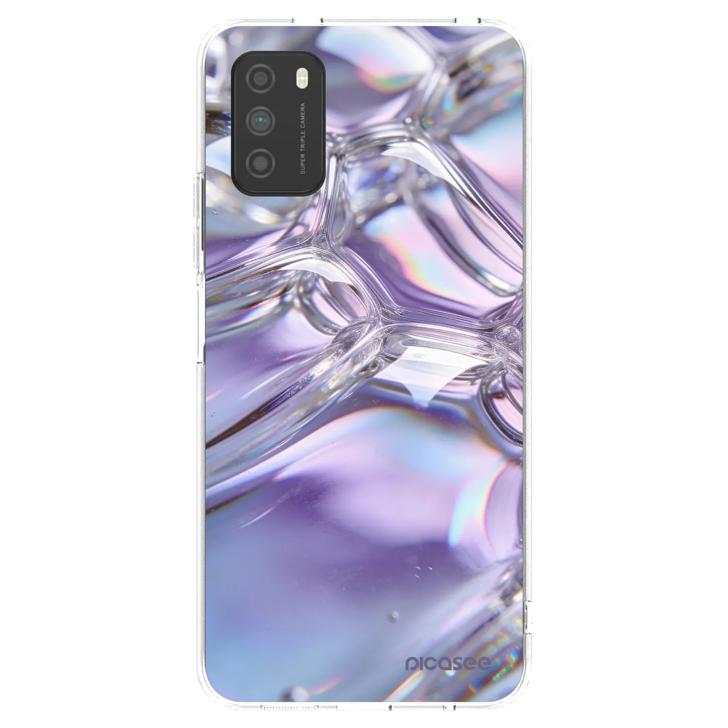 Picasee silikonska prozirna maskica za Xiaomi Poco M3 - Iridescent bubbles