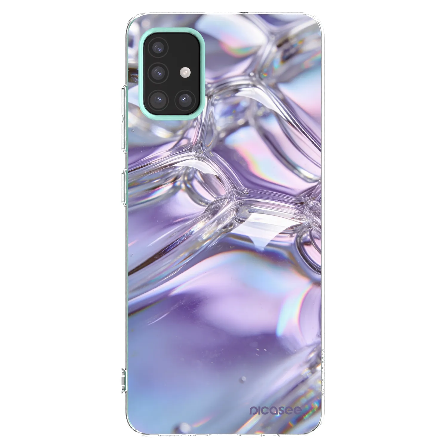 Picasee silikonska prozirna maskica za Samsung Galaxy M31s - Iridescent bubbles