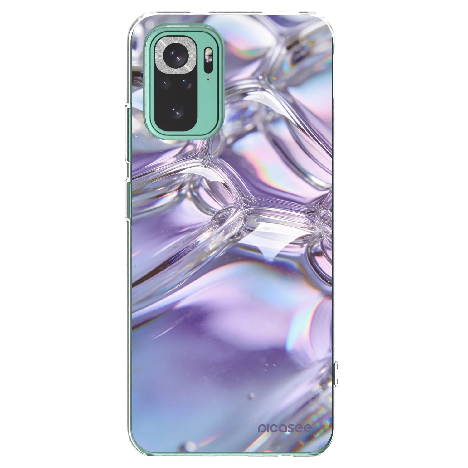 Picasee silikonska prozirna maskica za Xiaomi Redmi Note 10 Pro - Iridescent bubbles
