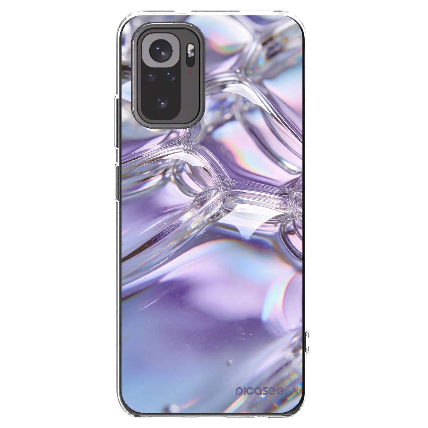Picasee silikonska prozirna maskica za Xiaomi Redmi Note 10S - Iridescent bubbles