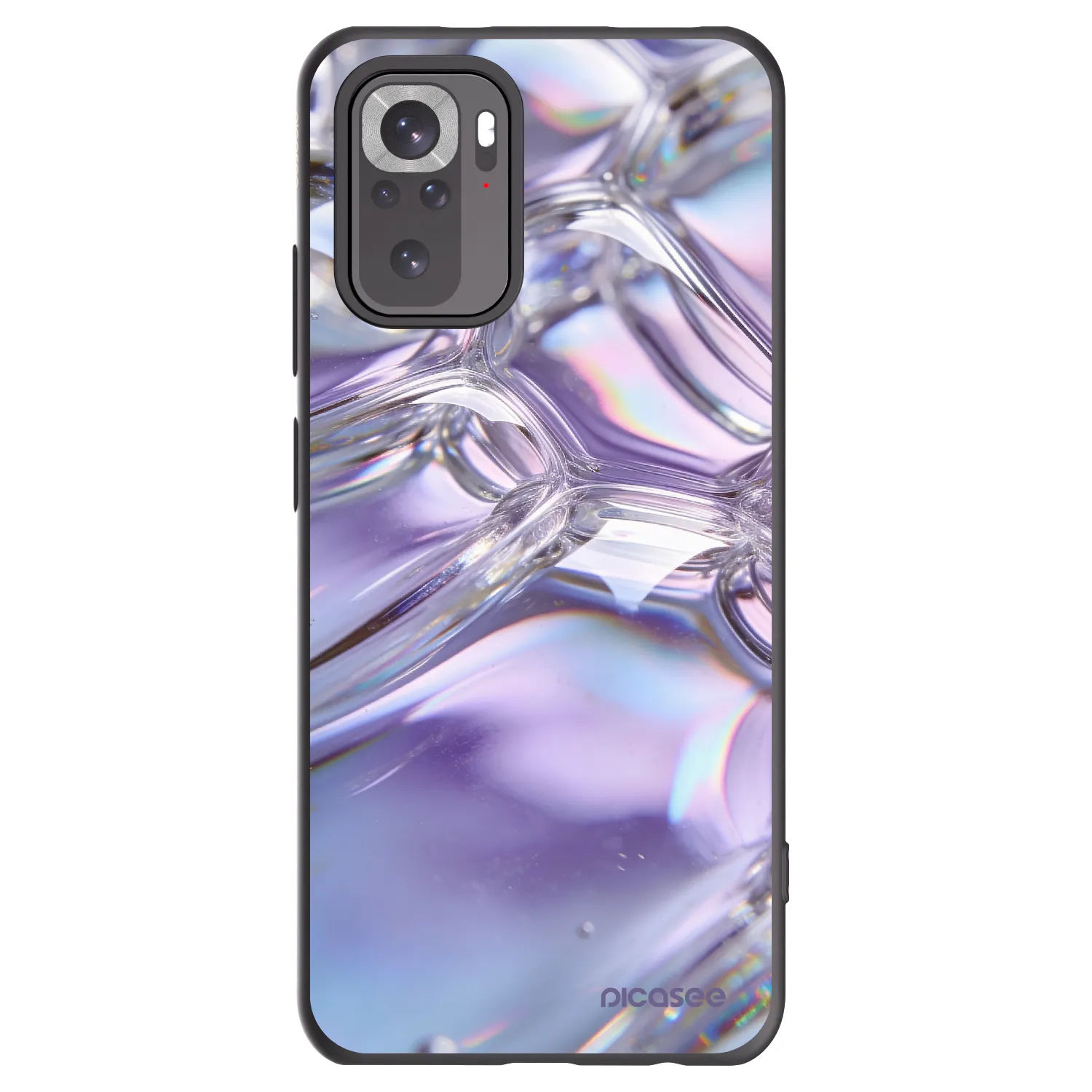 Picasee crna silikonska maskica za Xiaomi Redmi Note 10S - Iridescent bubbles