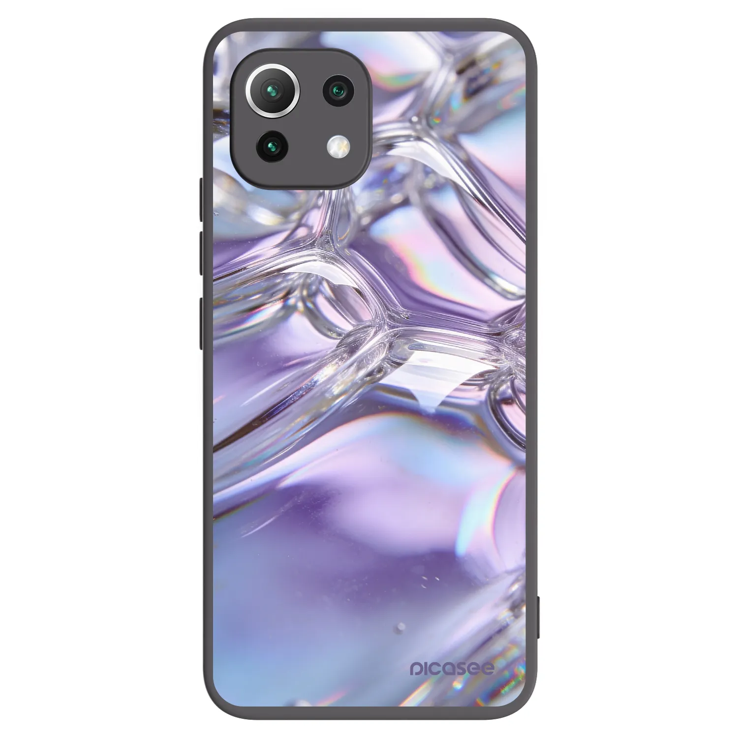 Picasee crna silikonska maskica za Xiaomi Mi 11 Lite - Iridescent bubbles