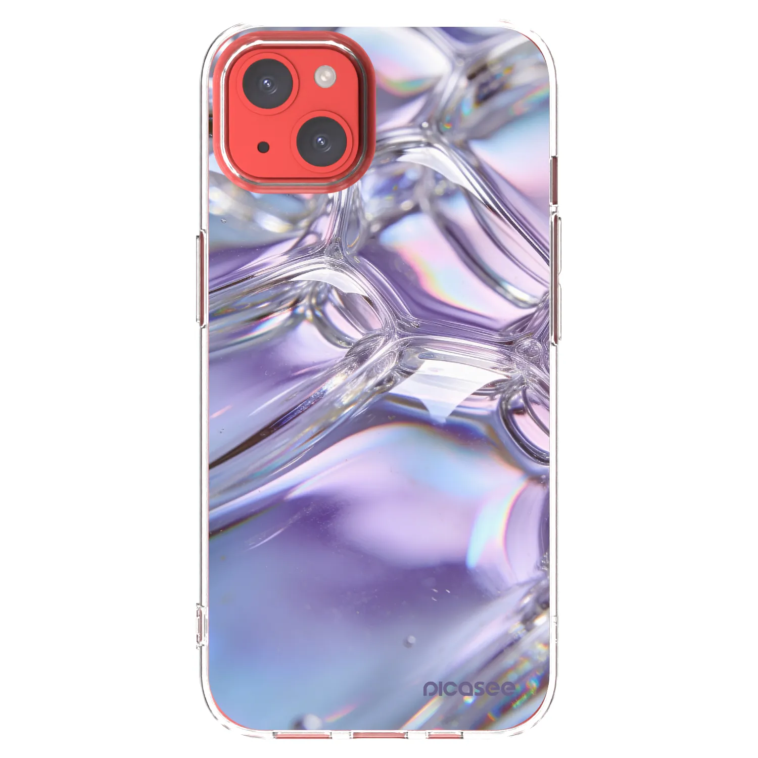 Picasee silikonska prozirna maskica za Apple iPhone 13 - Iridescent bubbles