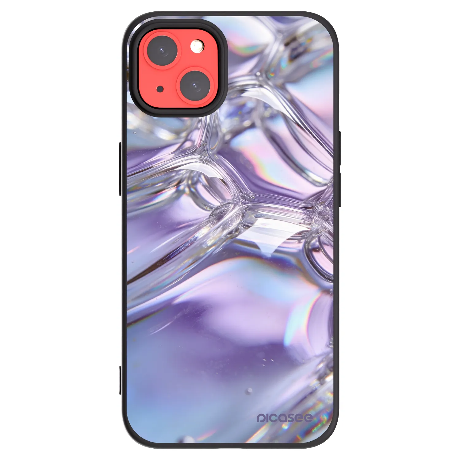Picasee crna silikonska maskica za Apple iPhone 13 - Iridescent bubbles