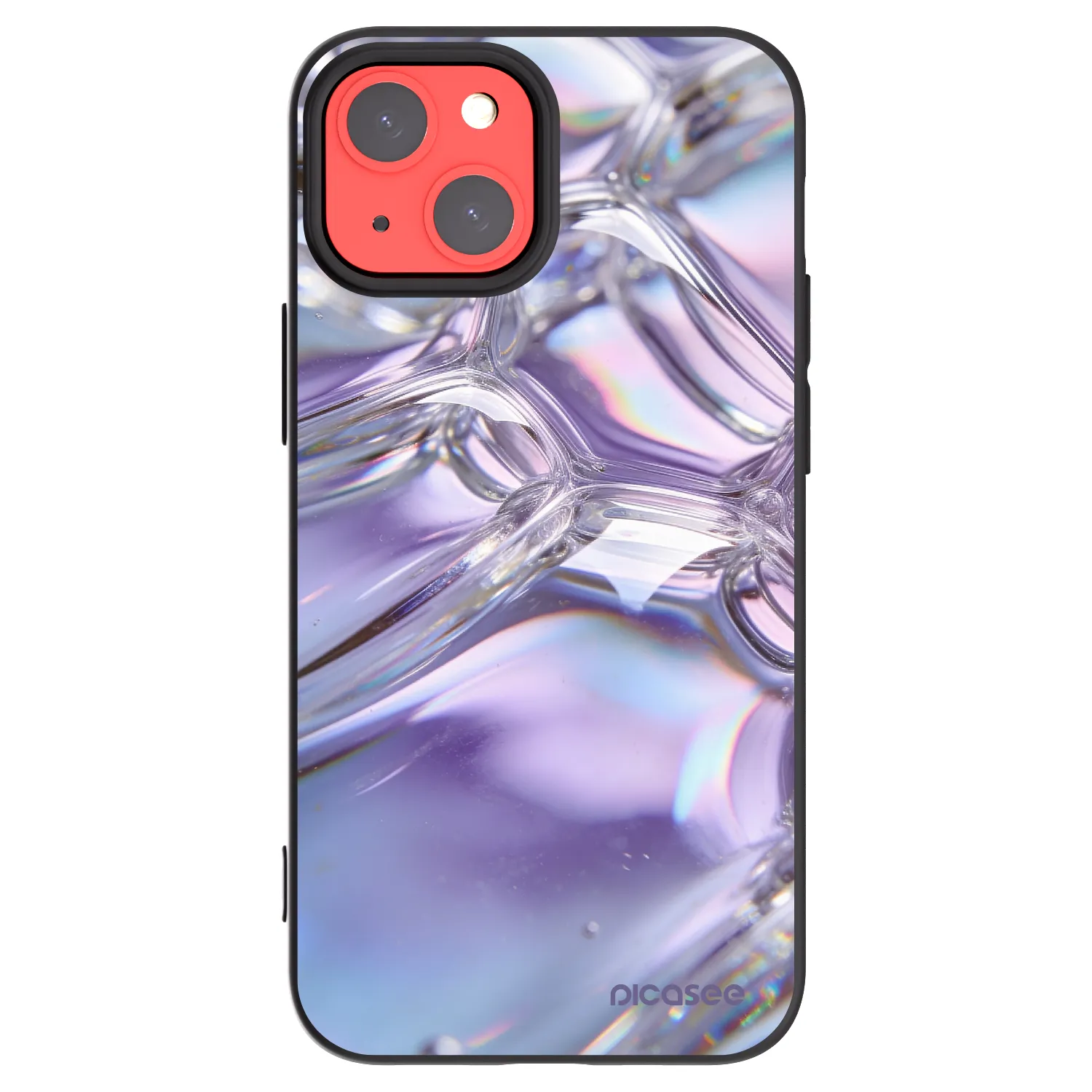 Picasee crna silikonska maskica za Apple iPhone 13 mini - Iridescent bubbles