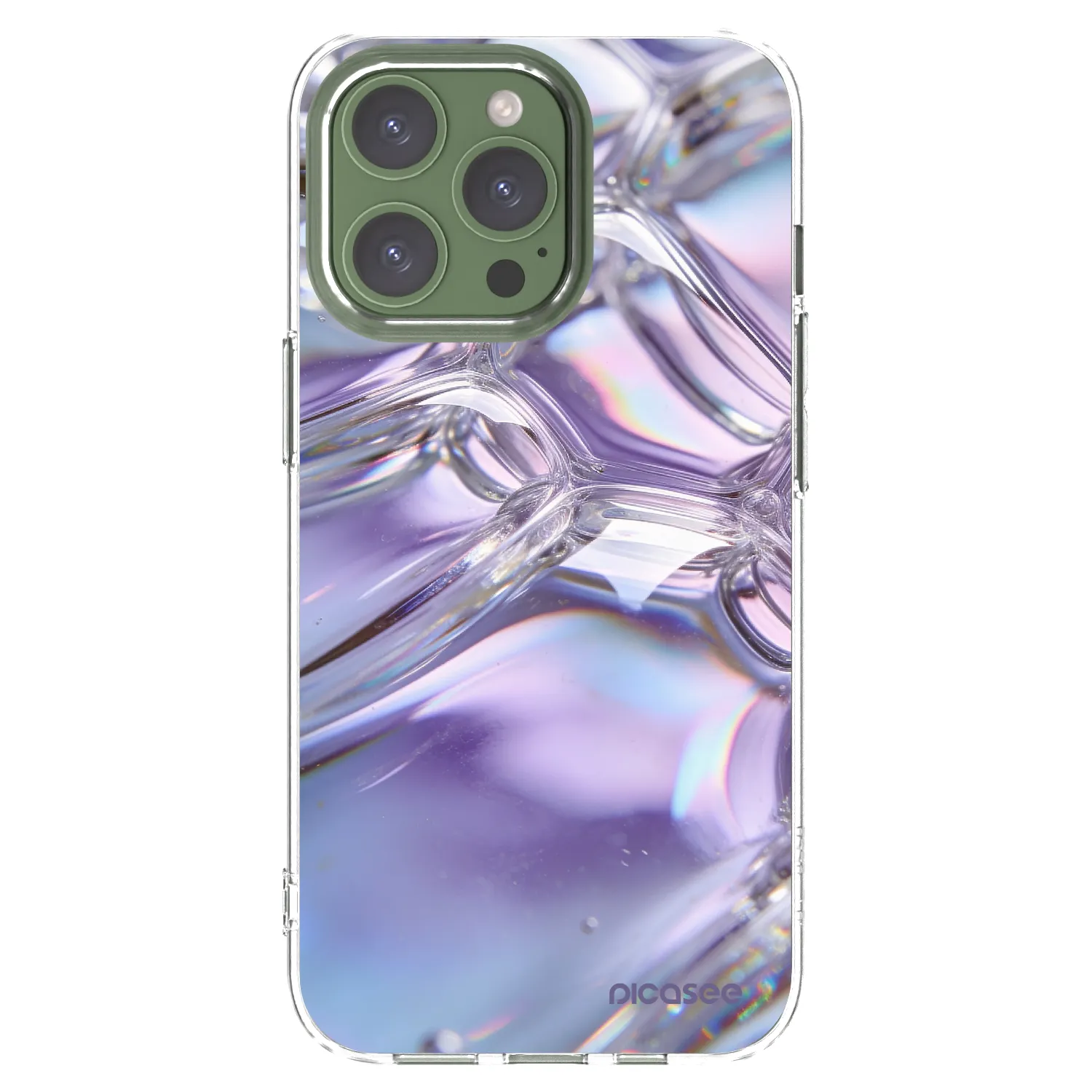 Picasee silikonska prozirna maskica za Apple iPhone 13 Pro - Iridescent bubbles