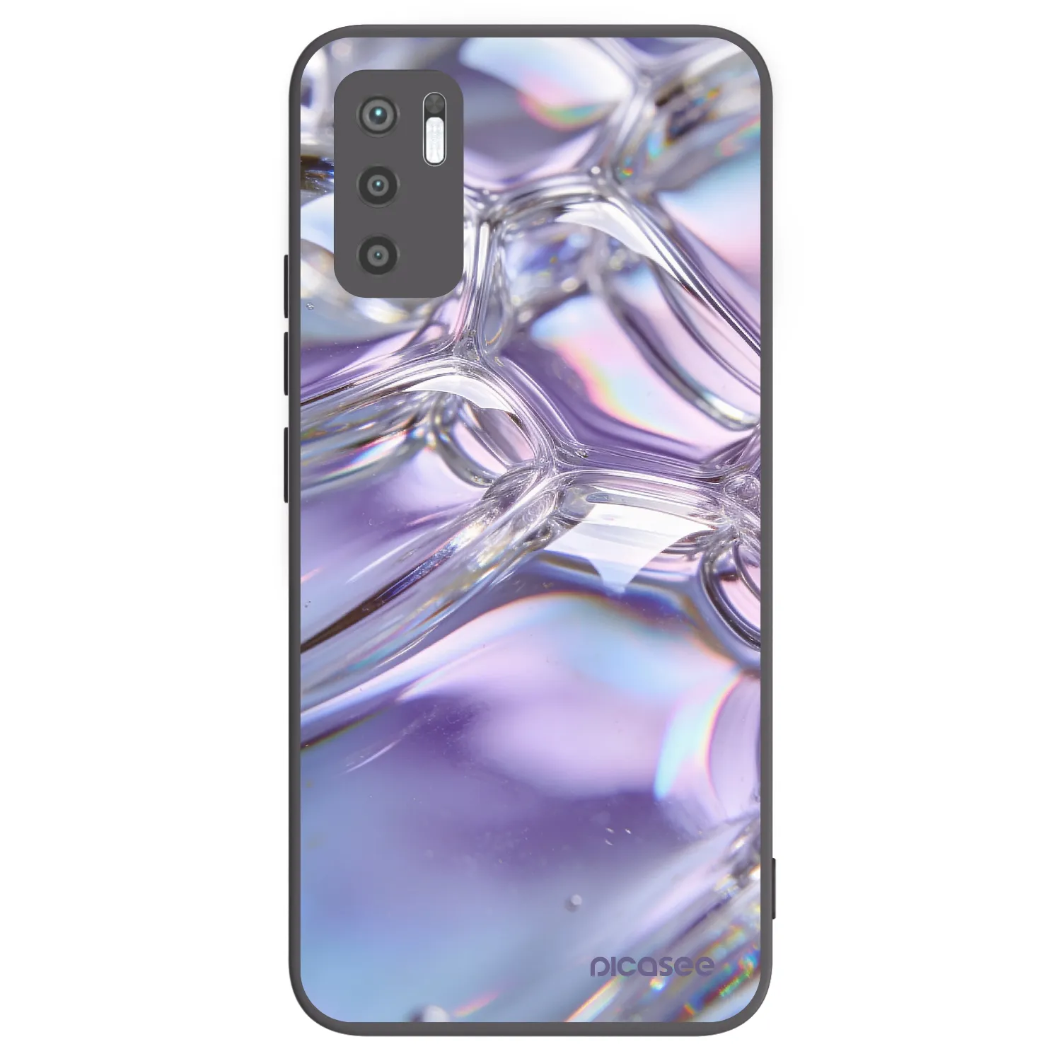 Picasee crna silikonska maskica za Xiaomi Redmi Note 10 5G - Iridescent bubbles